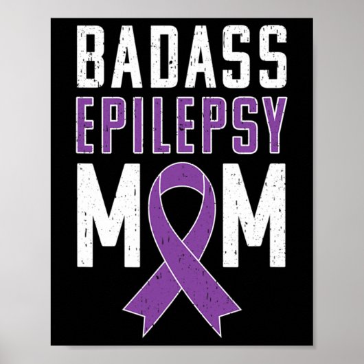 Epilepsie Awareness Bad Epilepsy Mama Lila Ribbon Poster (Vorne)