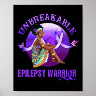 Epilepsie Awareness Black Women Unzerbrechliche Kr Poster