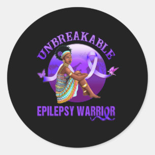 Epilepsie Awareness Black Women Unzerbrechliche Kr Runder Aufkleber