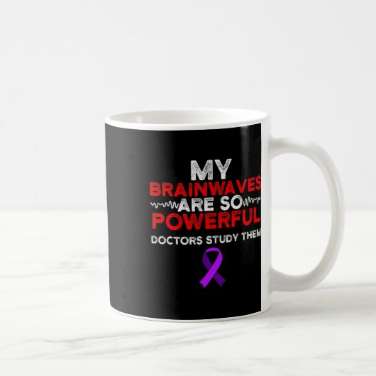 Epilepsie Awareness Brain Waves Epileptic Warrior  Kaffeetasse (Rechts)