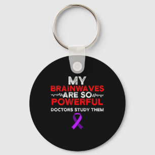 Epilepsie Awareness Brain Waves Epileptic Warrior Schlüsselanhänger