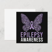 Epilepsie Awareness Butterfly Ribbon Einladung (Vorne/Hinten)