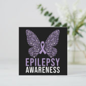 Epilepsie Awareness Butterfly Ribbon Einladung (Stehend Vorderseite)