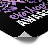 Epilepsie Awareness Butterfly Ribbon Poster (Ecke)