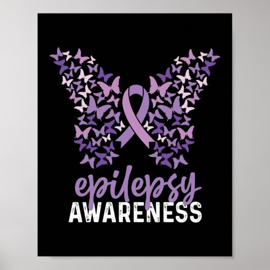 Epilepsie Awareness Butterfly Ribbon Poster (Vorne)