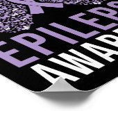 Epilepsie Awareness Butterfly Ribbon Poster (Ecke)