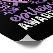 Epilepsie Awareness Butterfly Ribbon Poster (Ecke)