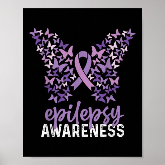 Epilepsie Awareness Butterfly Ribbon Poster (Vorne)