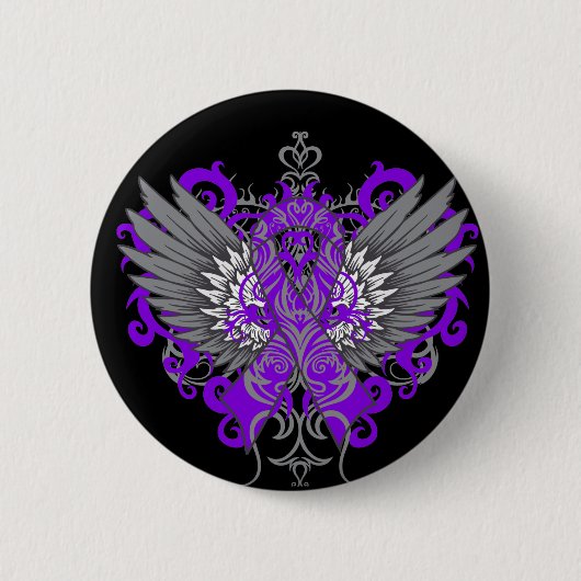 Epilepsie Awareness Cool Wings Button (Vorderseite)