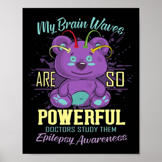 Epilepsie Awareness Day Lila Bear Epileptic Fight Poster (Vorne)