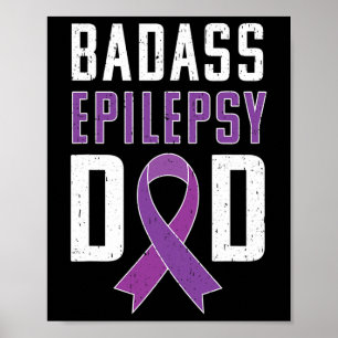 Epilepsie Awareness Epilepsy Vater Lila Ribbon Poster