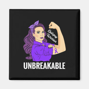 Epilepsie Awareness Epileptic Lila Ribbon Warrio Magnet