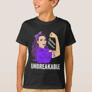 Epilepsie Awareness Epileptic Lila Ribbon Warrio T-Shirt