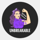 Epilepsie Awareness Epileptic Lila Ribbon Warrior Runder Aufkleber (Vorderseite)