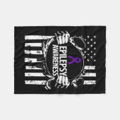 Epilepsie Awareness Epileptic Warrior Survivor 16 Fleecedecke (Vorderseite (Horizontal))