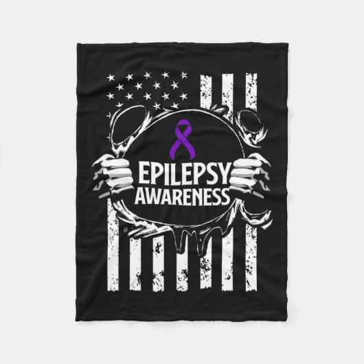 Epilepsie Awareness Epileptic Warrior Survivor 16 Fleecedecke (Vorderseite)