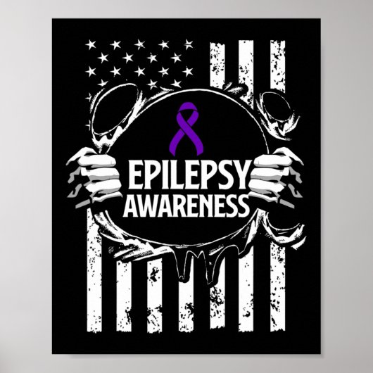 Epilepsie Awareness Epileptic Warrior Survivor 16 Poster (Vorne)
