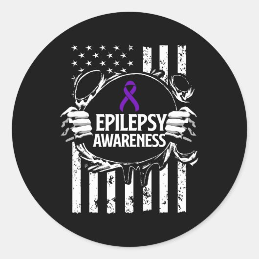Epilepsie Awareness Epileptic Warrior Survivor 16 Runder Aufkleber (Vorderseite)