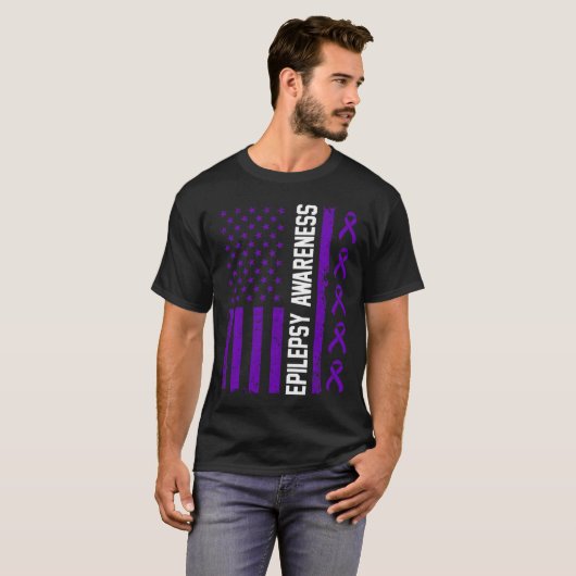 Epilepsie Awareness Epileptic Warrior Survivor 29 T-Shirt (Vorne ganz)