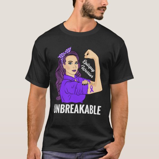 Epilepsie Awareness Epileptic Warrior Unbreakable  T-Shirt (Vorderseite)