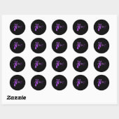 Epilepsie Awareness Heartbeat Runder Aufkleber (Blatt)