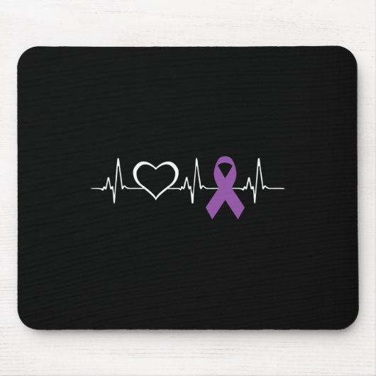 Epilepsie Awareness Herzbit Ribbon Mousepad (Vorne)