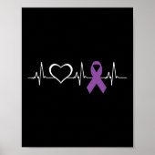 Epilepsie Awareness Herzbit Ribbon Poster (Vorne)