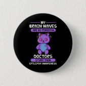 Epilepsie Awareness Lila Epileptic Brain Epilepsi Button (Vorderseite)