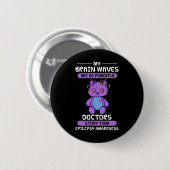 Epilepsie Awareness Lila Epileptic Brain Epilepsi Button (Vorne & Hinten)