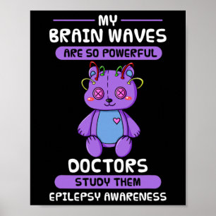 Epilepsie Awareness Lila Epileptic Brain Epilepsi Poster