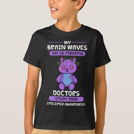 Epilepsie Awareness Lila Epileptic Brain Epilepsi T-Shirt (Vorderseite)