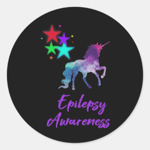 Epilepsie Awareness Lila Ribbon 2 Runder Aufkleber