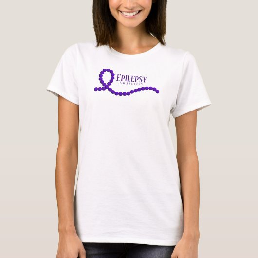 Epilepsie Awareness Lila Ribbon Beads T-Shirt (Vorderseite)