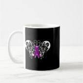 Epilepsie Awareness Lila Ribbon Butterfly 2 Kaffeetasse (Links)