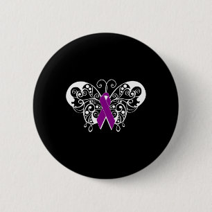 Epilepsie Awareness Lila Ribbon Butterfly Button