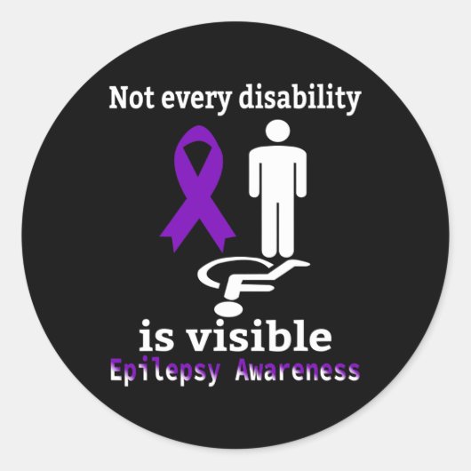 Epilepsie Awareness Lila Ribbon Epilepsie Unterstü Runder Aufkleber (Vorderseite)