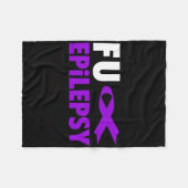 Epilepsie Awareness - Lila Ribbon Epilepsy Awaren Fleecedecke (Vorderseite (Horizontal))