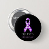 Epilepsie Awareness Lila Ribbon Epilepsy Awarenes Button (Vorne & Hinten)