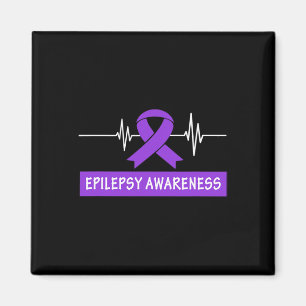 Epilepsie Awareness Lila Ribbon Heartbeat Kinder u Magnet
