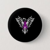 Epilepsie Awareness Lila Ribbon Phoenix Button (Vorderseite)