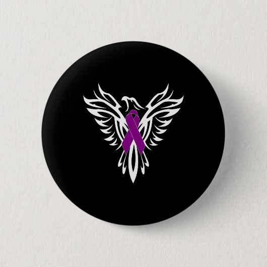 Epilepsie Awareness Lila Ribbon Phoenix Button (Vorderseite)