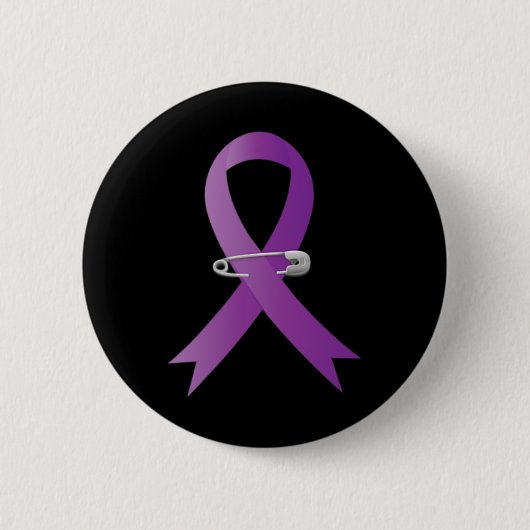 Epilepsie Awareness Lila Ribbon Super Hero Button (Vorderseite)