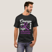 Epilepsie Awareness Lila Ribbon Support Geschenke T-Shirt (Vorne ganz)