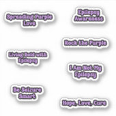 Epilepsie Awareness Lila Text Sticker Pack (Vorderseite)