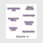 Epilepsie Awareness Lila Text Sticker Pack (Blatt)