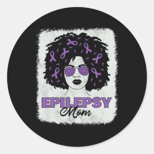 Epilepsie Awareness Mama Afro American Women Runder Aufkleber