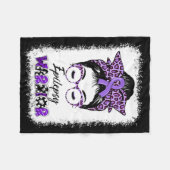 Epilepsie Awareness Messy Bun Warrior Leopard Bynd Fleecedecke (Vorderseite (Horizontal))