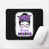 Epilepsie Awareness Messy Bun Warrior Leopard Bynd Mousepad (Mit Mouse)