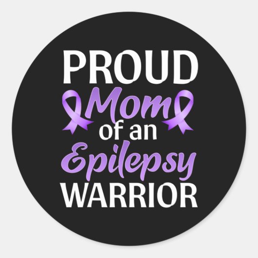 Epilepsie Awareness Monat Proud Mama einer Epileps Runder Aufkleber (Vorderseite)