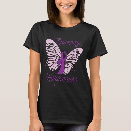 Epilepsie Awareness Montag Lila Multibbon-Advocate T-Shirt (Vorderseite)